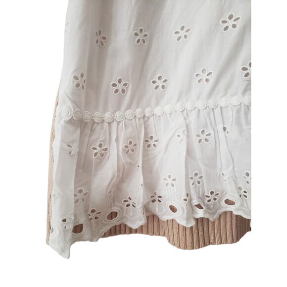 J.Crew Short Sleeve Sweater With Eyelet Detail Size Medium - Picture 3 of 5